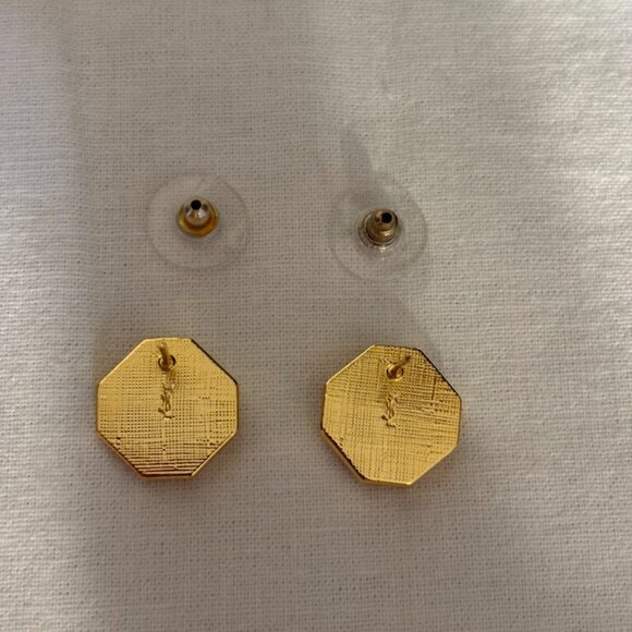 Beautiful YSL Gold Tone / Black Earrings with YSL pouch - Picture 16 of 16